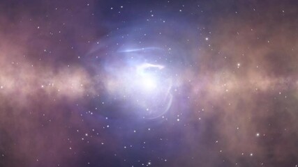 Wall Mural - Abstract travel in the universe with stars, nebula gas light streaks and galaxy. Concept science animation background.