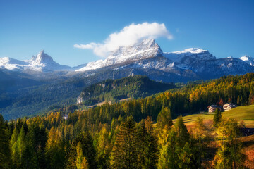 Winter scenery of the Alps, Dolomites, Italy	