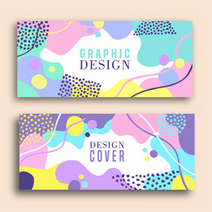 Wall Mural - abstract pastel color shape illustration set