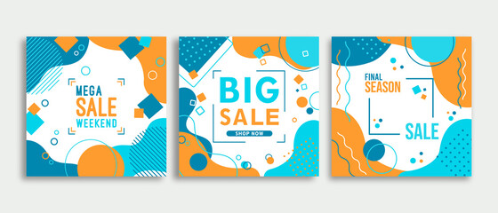 Modern geometric shape sale template card set