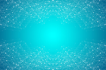 Leinwandbilder - Geometric connected background lines and dots. Simple technology abstract graphic background design, illustration.