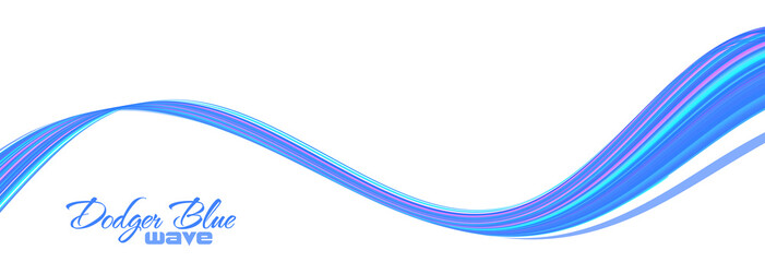 Leinwandbilder - Dodger blue wave on white. Vector