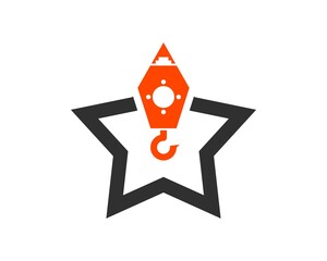 Wall Mural - abstract star shape with crane inside