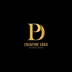 PD Combination text logotype. Minimalist letter concept. Typography for Company and Business Logo.