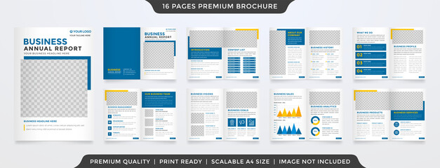 set of minimalist business brochure template with simple style and clean layout