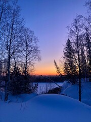 Wall Mural - sunset in the mountains