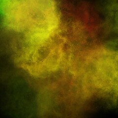 Wall Mural - yellow green nebula background 