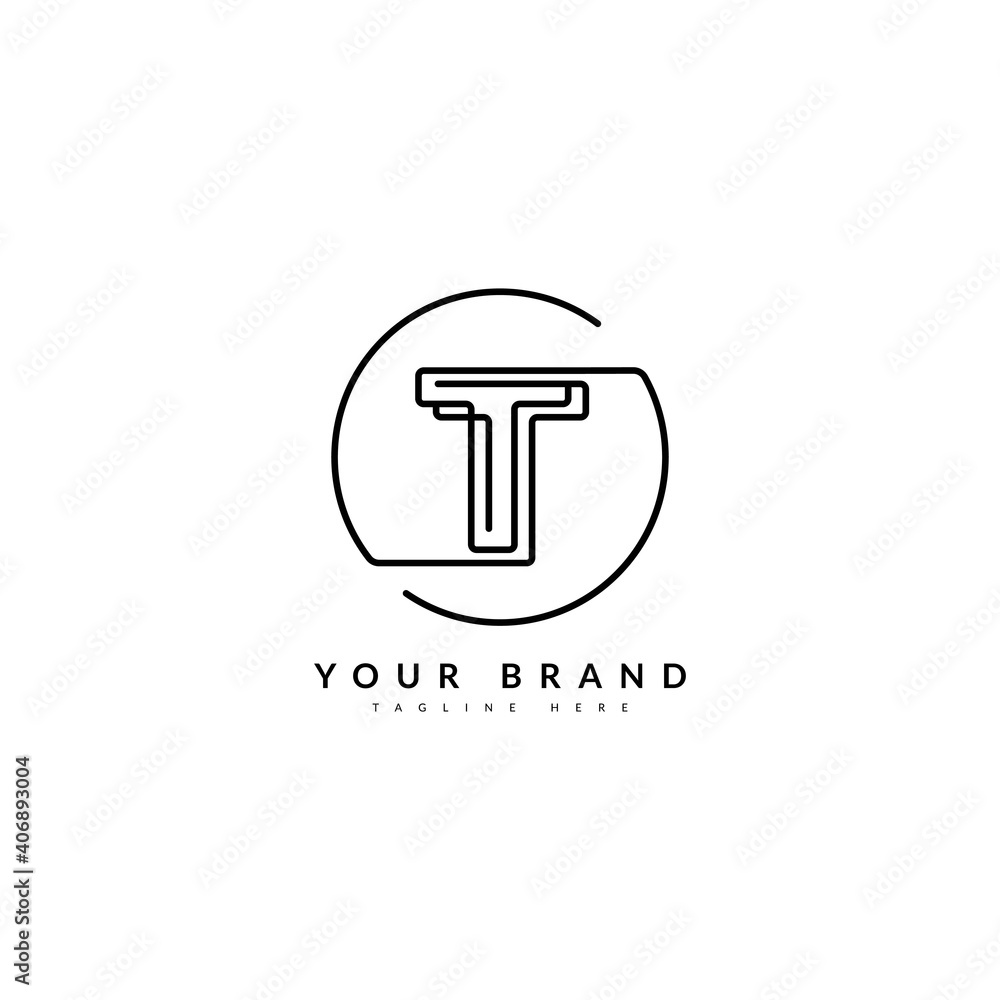 T initial minimalist line logo. TT monogram letter for company and ...