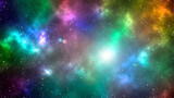 Fototapeta Kosmos - Colorful nebula in deep dark space