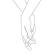 Continuous Line Drawing of Hands Couple Trendy Minimalist Illustration. One Line Abstract Concept. Hands Couple Minimalist Contour Drawing. Vector EPS 10.