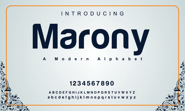 Marony font. Elegant alphabet letters font and number. Classic Copper Lettering Minimal Fashion Designs. Typography fonts regular uppercase and lowercase. vector illustration