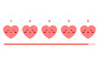 Heart character. Orange emoji. Heart emoticon. Cute style heart character. Illustration vector