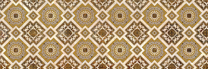 Naklejka na meble Wall Decor for interior home decoration, Ceramic Tile Design. it can be used for ceramic tile, wallpaper, linoleum, backdrop, coverpage, poster, textile, web page background -  Illustration