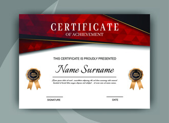 Certificate design template with modern elements