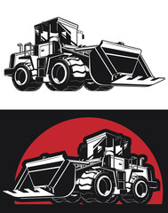 Wall Mural - Silhouette Bulldozer Earthmover Construction Heavy Machinery