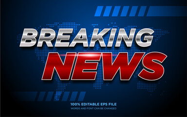 Wall Mural - Breaking News 3D editable text style effect