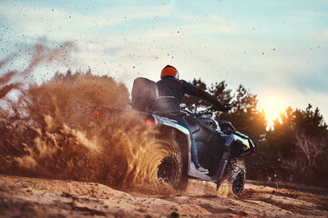 Wall Mural - Cross-country quad bike race, extreme sports