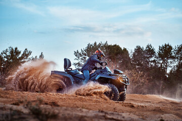 Wall Mural - Cross-country quad bike race, extreme sports