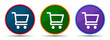 © Greyparrot - Shopping cart icon silky smart flat round buton set illustration