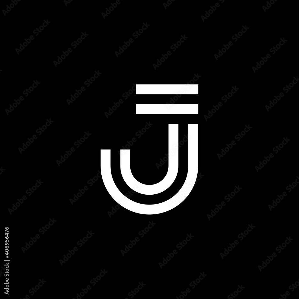 Vector Logo Modern Line Typeface Letter J Stock Vector | Adobe Stock