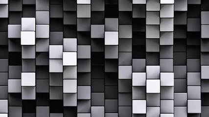 Wall Mural - Square cells. Shades of gray. Abstract background.