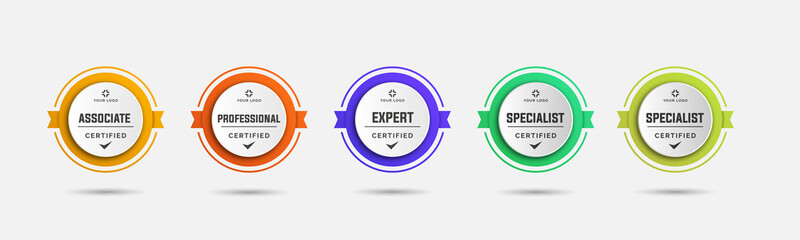 Wall Mural - certified badge logo design for company training badge certificates to determine based on criteria. 
