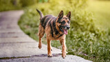 Fototapeta Koty - german shepherd dog walking