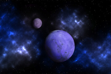 blue dark night sky with many stars. milky way on the space background.