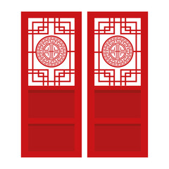 Wall Mural - chinese red doors decorative icon