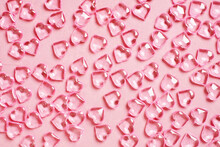 Festive Pink Pattern For Valentines Day Or Mothers Day With Hearts