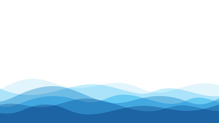 Wall Mural - Blue natural water ocean wave layer vector background.