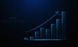 © Deemerwha studio - Abstract image of a growth chart in glowing blue. Low polygon or low poly design. particle, and triangle style design.Wireframe light connection structure. Vector wireframe concept.
