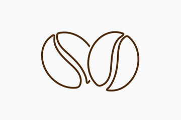 Wall Mural - coffee beans line icon. coffee symbol.