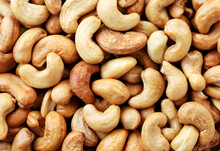 Roasted Cashew Nuts Background. The View From Top