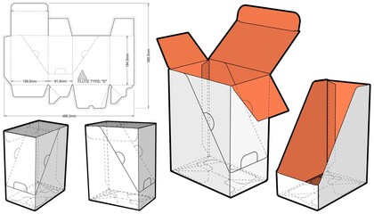 Wall Mural - Document storage box and die cut template. The .eps file is full scale and fully functional. Prepared for real cardboard production.