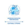 © IMG visuals icons - Improved employee performance concept icon. Staff training idea thin line illustration. Employee development priority. Time management. Vector isolated outline RGB color drawing. Editable stroke