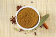 indian spices homemade biryani masala powder isolated for vegetarian or non vegetarian cooking 