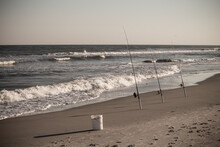 Fishing Poles At The Beach