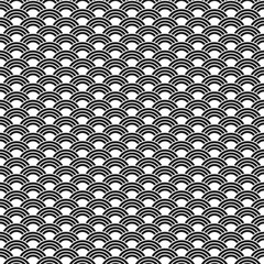 Canvas Print - Seamless pattern in chinese style. Black and white oriental background.