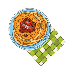 Sticker - Breakfast Flat Illustration