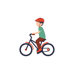 Canvas Print - Boy Riding Flat Icon