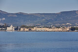 Fototapeta Morze - Kos Town Harbour and Neratzia Castle wall view in Kos Island.