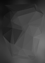Design Elements Business Templates Presentation. Easy Editable Vector Illustration EPS 10 Layout For Brochure, Monohrome Triangle 3d Effect Crystal Lattice On Black White Gradient Grey Background