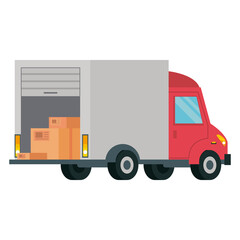 Wall Mural - truck delivery service isolated style icon