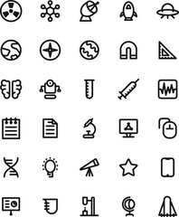 Sticker - Media Icon Knowledge with various types, line, solid, flat and color line