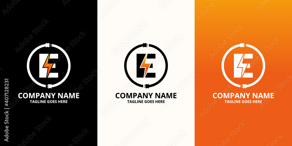 Flash initial letter E Logo Icon Template. Illustration vector graphic ...