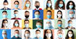 © Pixel-Shot - Collage of different people wearing protective masks