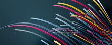 Abstract Colorful Lines Vector Background. Internet, Big Data And Technology Connections Concept, Abstract Template
