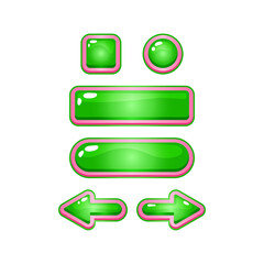 Wall Mural - set of 2d funny pink jelly casual game ui button icon for gui asset elements vector illustration