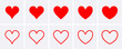 Red heart Icons set.
